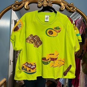Queen of Sparkles NEON GREEN MEXICAN FOOD TOP